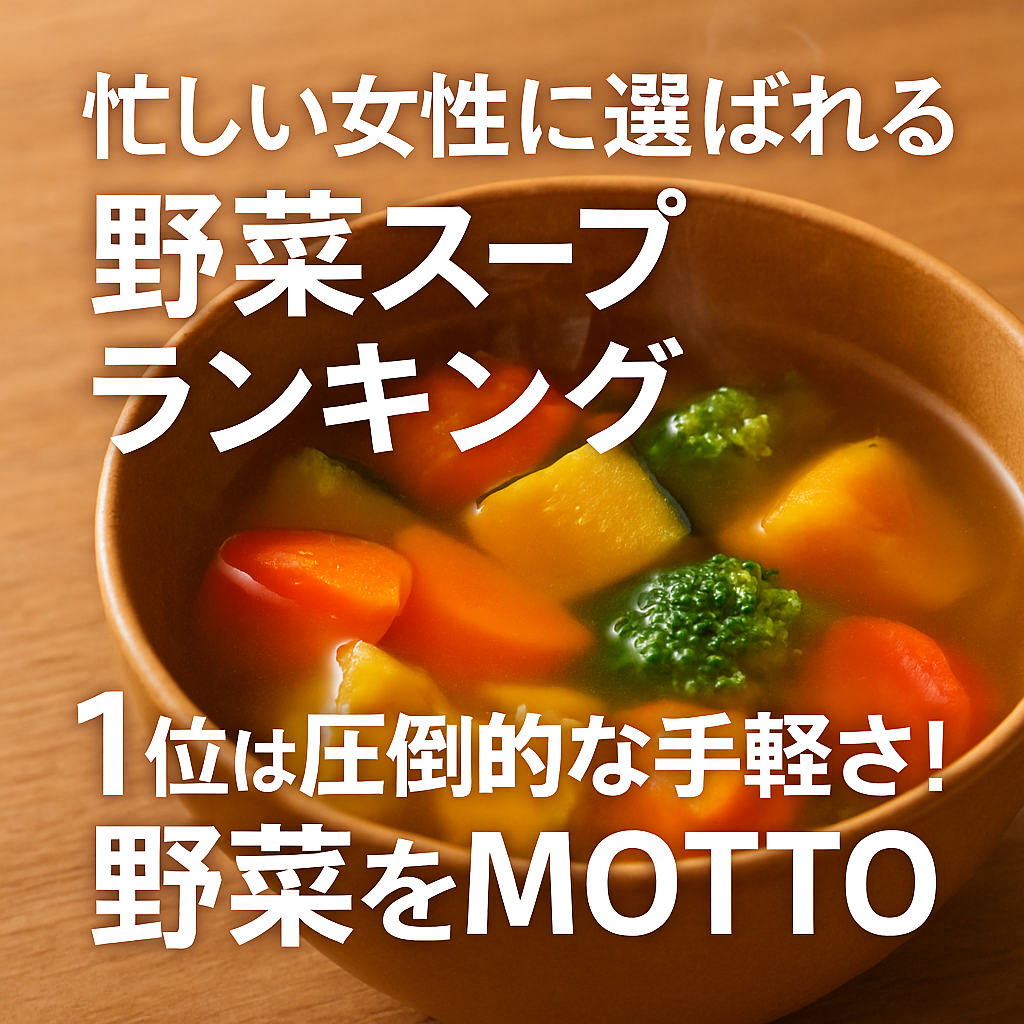 忙しい女性に選ばれる野菜スープランキング｜1位は圧倒的な手軽さ！野菜をMOTTO